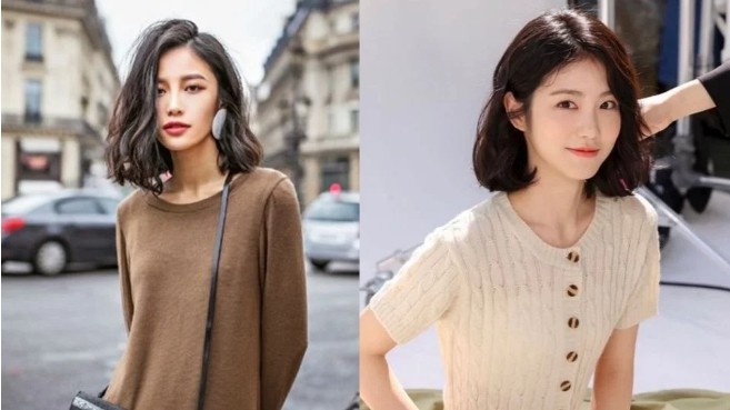 不挑脸型适合平刘海的短发,圆脸短发适合的刘海学生自己剪