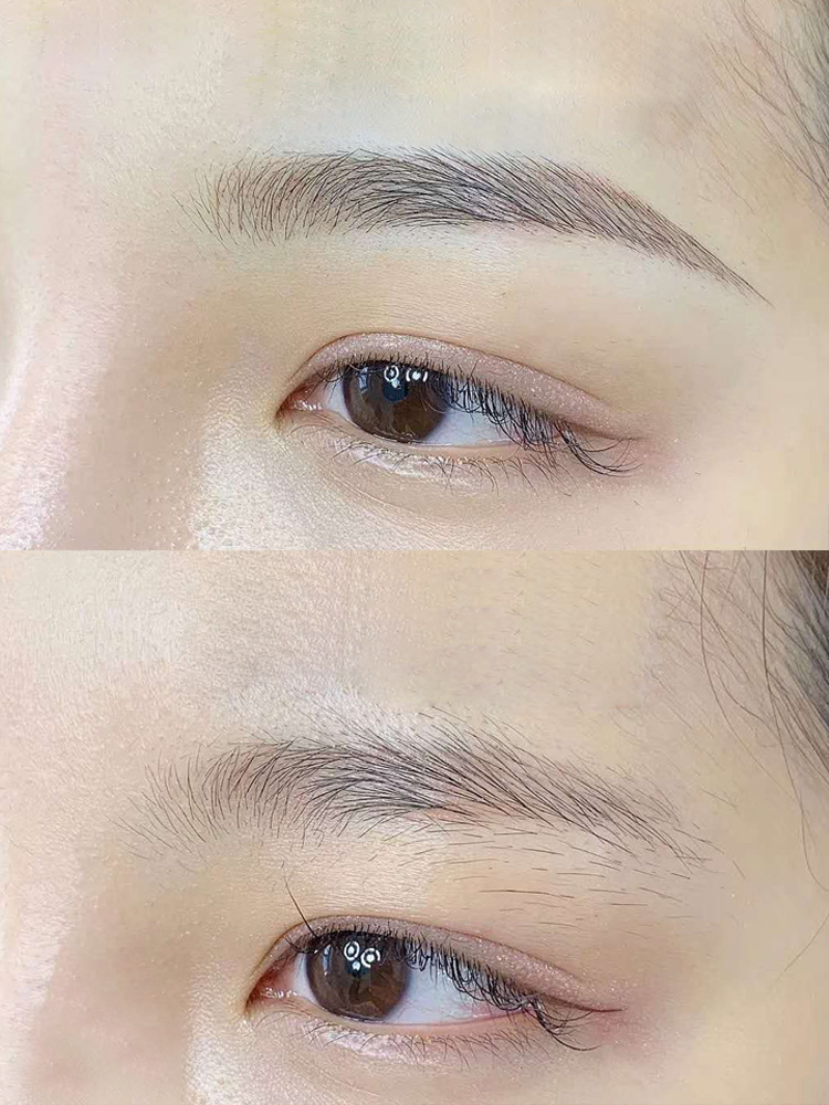 丝雾野生眉,纹绣眉毛画法雾眉实操全过程