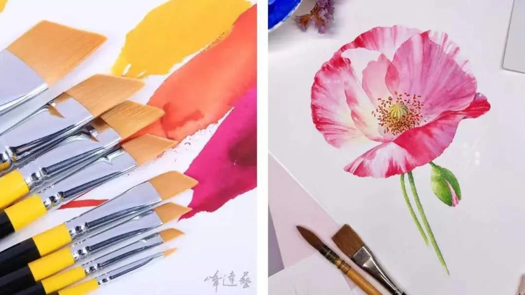 水彩画纸和画笔颜料套装推荐,水彩画如何找颜色