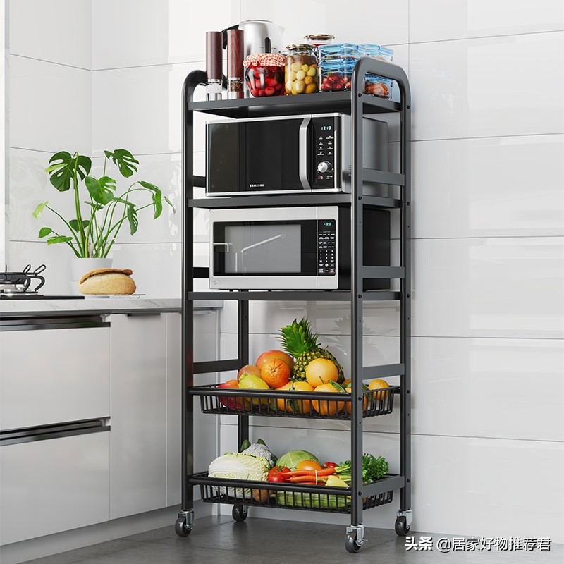厨房多层置物架解决厨房杂乱问题,告别小厨房脏乱差只需一台集成灶