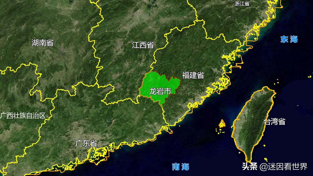 9张地形图,快速了解福建省龙岩市的7个市辖区县市