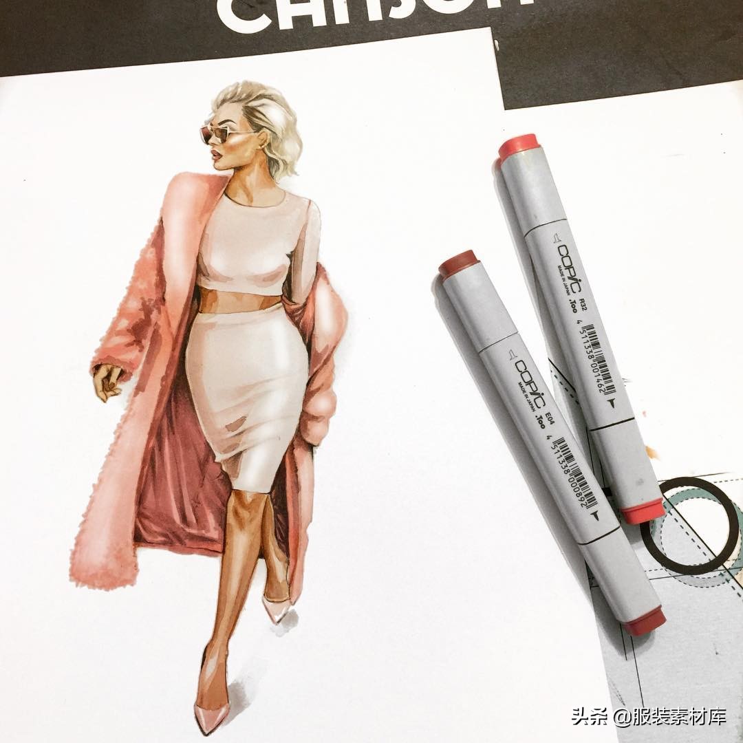 100幅手绘画图片大全,时装画手绘100例书
