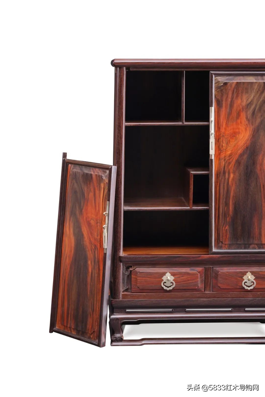 莆仙工艺经典复刻的大红酸枝圆角柜