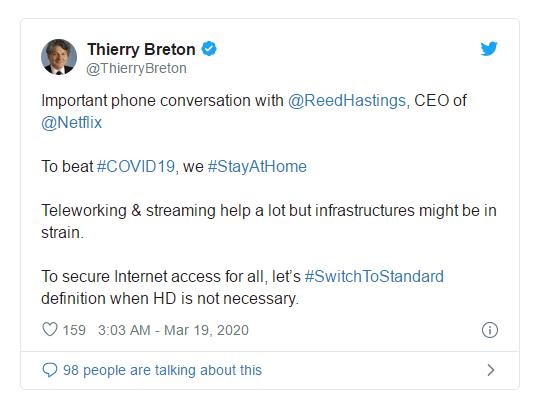 欧盟“禁止”网友观看高清视频:同时在线人太多,网速快卡爆了!