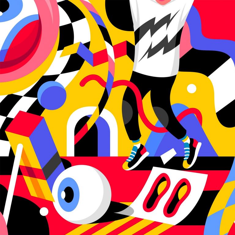 DavidOku抽象风格的字母插画设计