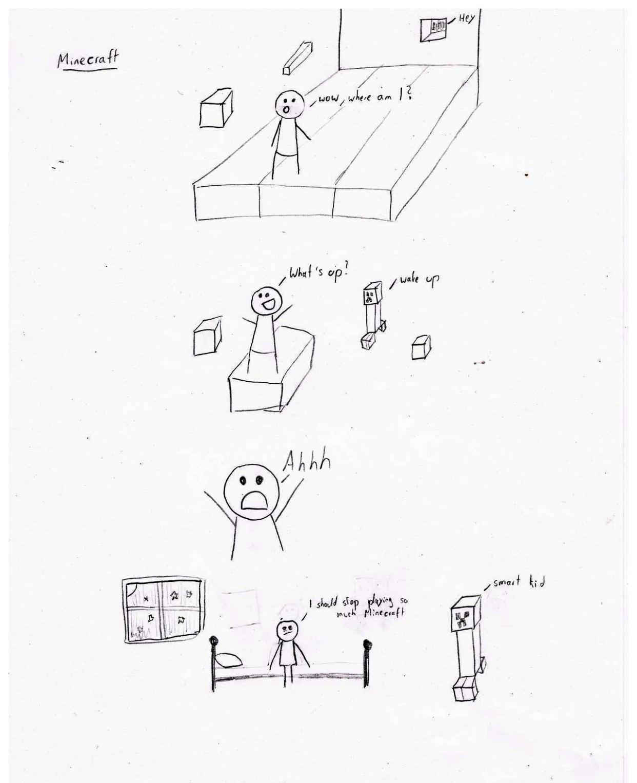 13张出自小学生之手,惊为天人的mc像素画!连数学书都不放过