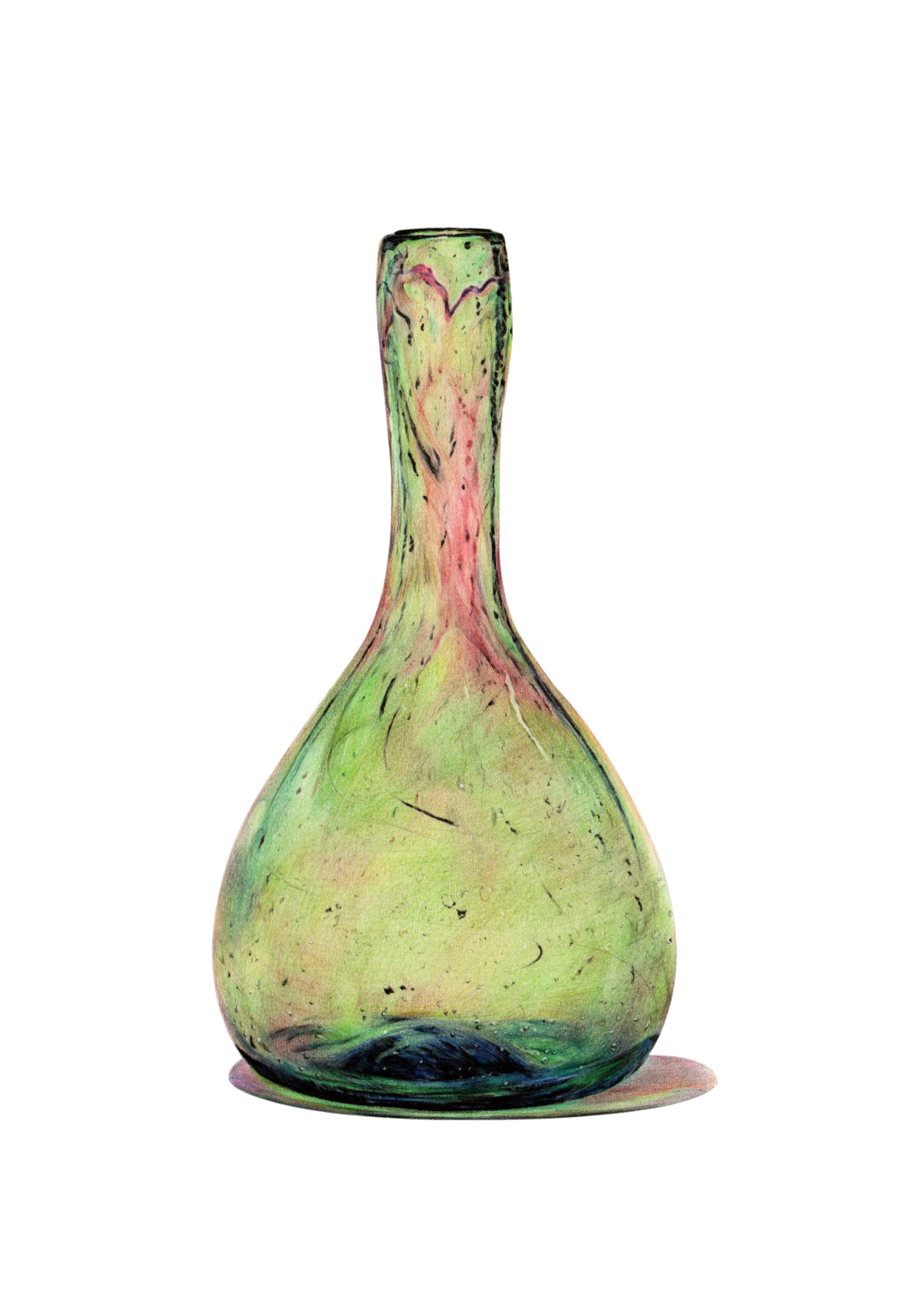 彩铅玻璃质感,彩铅物体背光面上色技法规律讲解