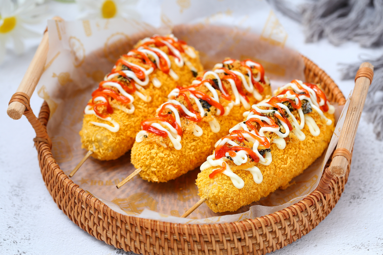 超级好吃的土豆芝士棒,土豆拉丝火腿芝士棒