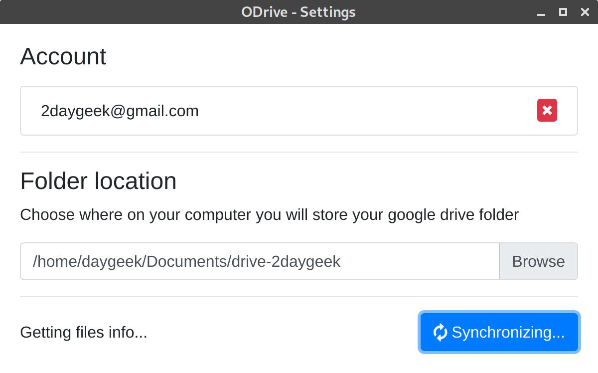 ODrive：Linux中的Google云端硬盘图形客户端