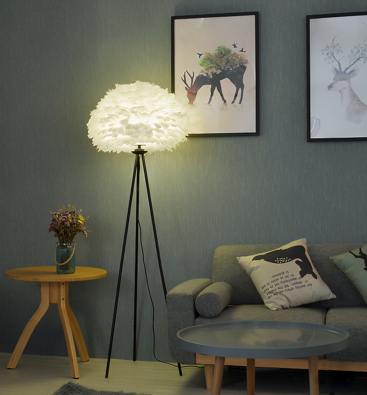 简约中式落地灯图片大全,极简轻奢无主灯效果图