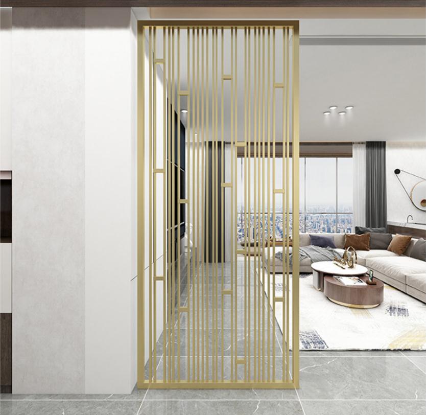 屏风隔断客厅高档大气不锈钢屏风,金属屏风哪个颜色好看