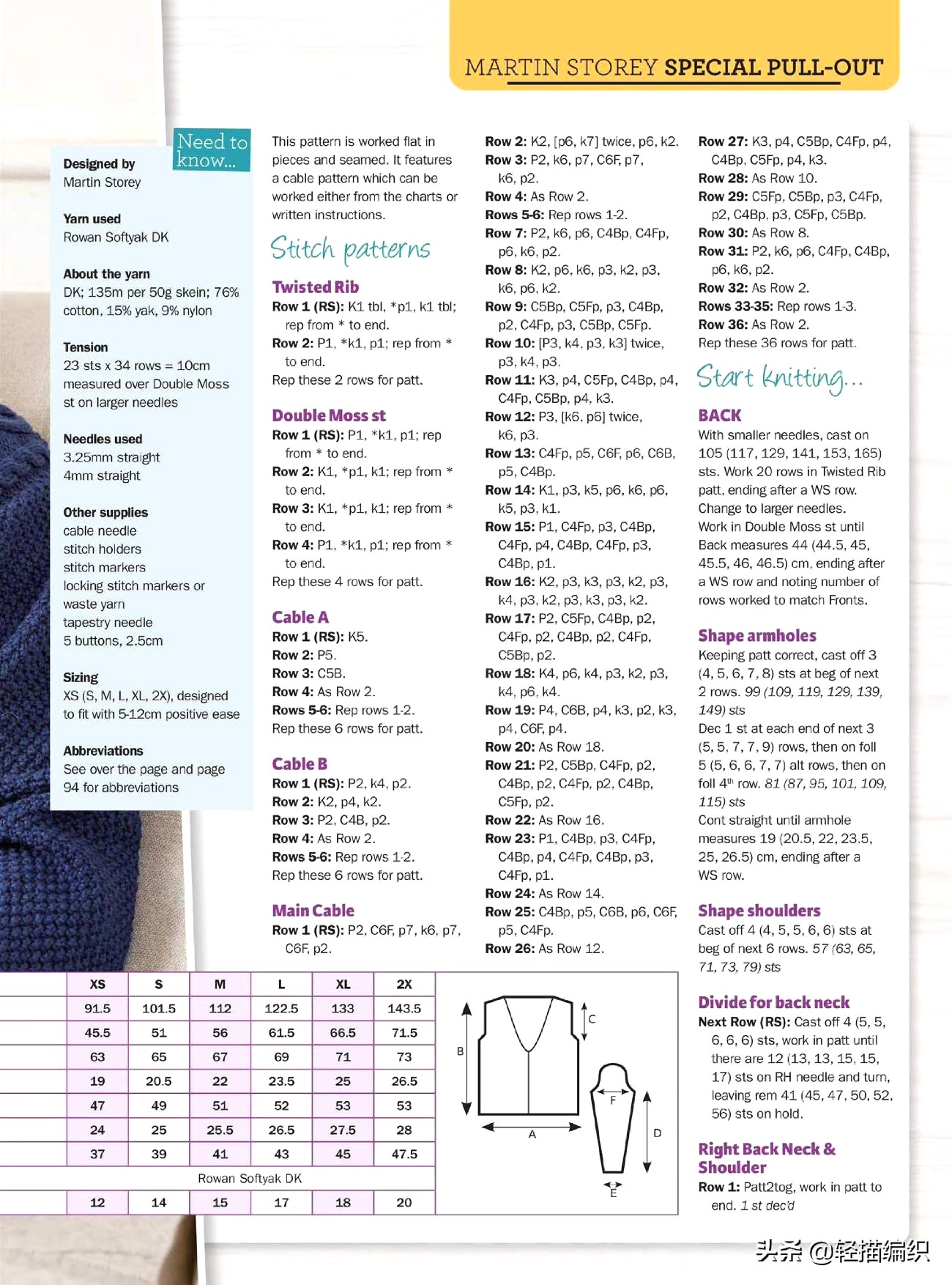 男士休闲桂花针开衫毛衣教程,编织男款青果领开衫