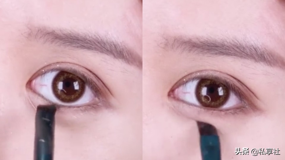 眼线眼影假睫毛双眼皮贴,单眼皮无辜大眼妆眼线画法