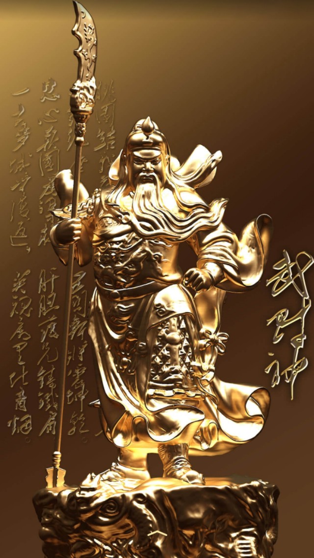 关羽武财神壁纸手机,三国关公手机壁纸