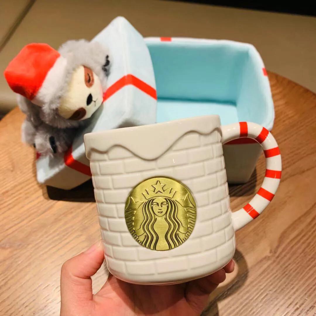 星巴克圣诞马克杯,星巴克2021哈士奇圣诞保温杯