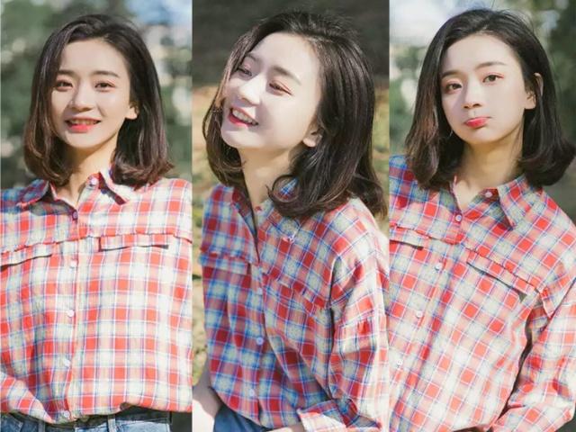 圆脸内扣发型女2021流行发型减龄,圆脸黑色短发内扣发型