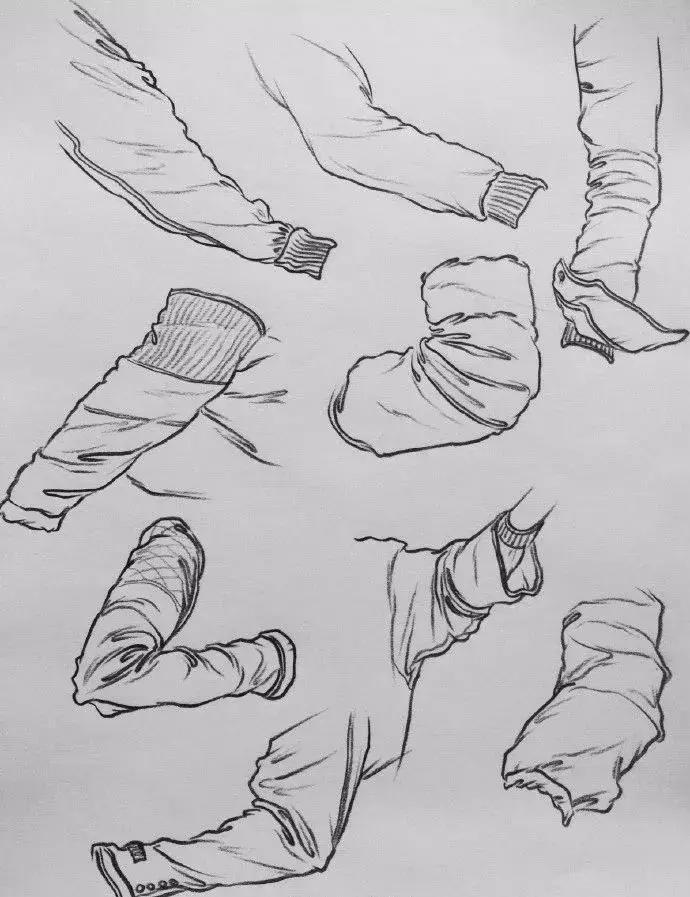 速写衣服褶皱画不好,速写衣褶123和127的区别