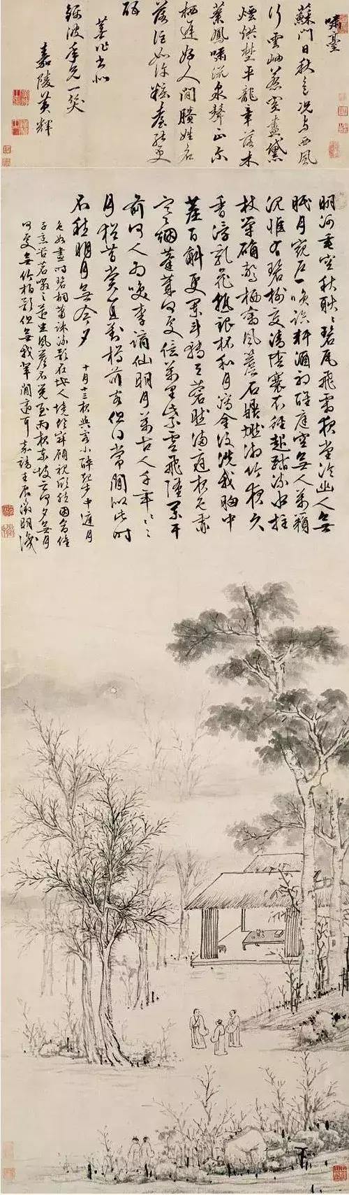 史上经典诗书画伴您中秋月更圆,中秋夜的诗书画