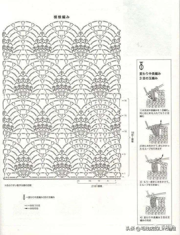 最新快速围巾披肩钩针图解,大红披肩围巾织法图解