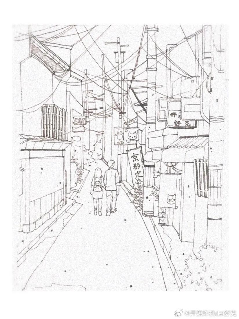 意境钢笔水彩画步骤,钢笔水彩画临摹简单入门