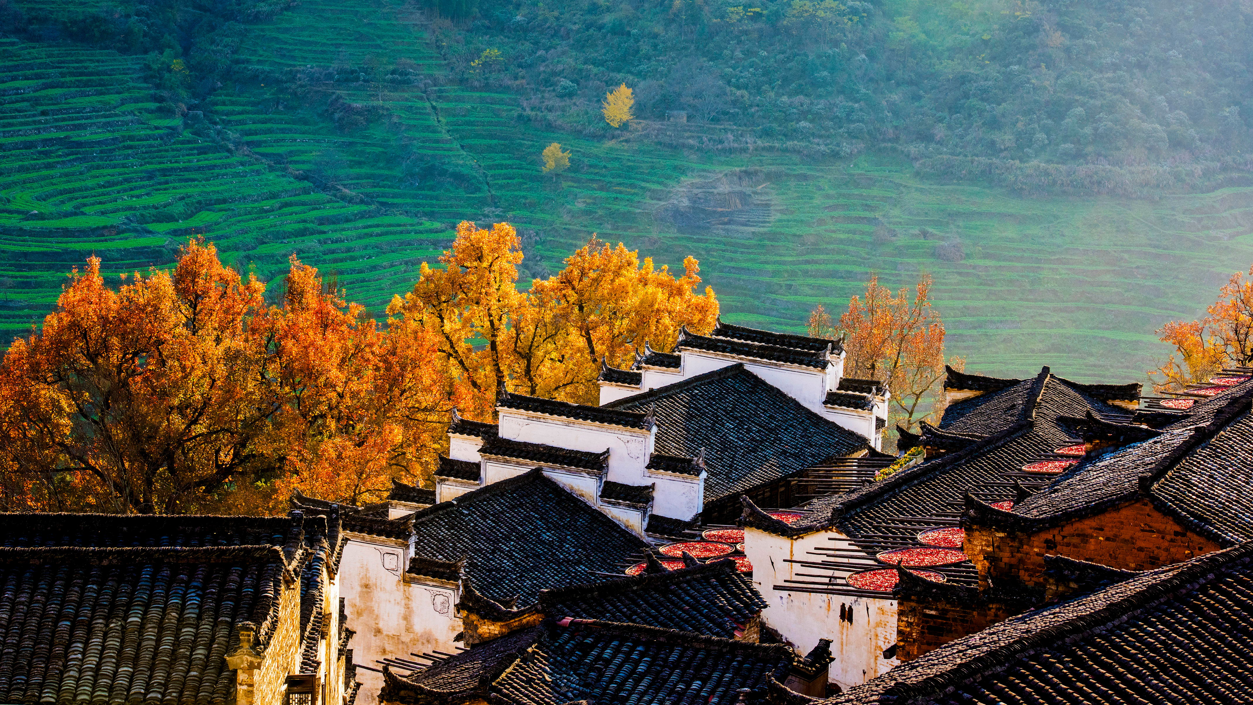 婺源篁岭晒秋古镇忆江南庭院,篁岭最美古村晒秋
