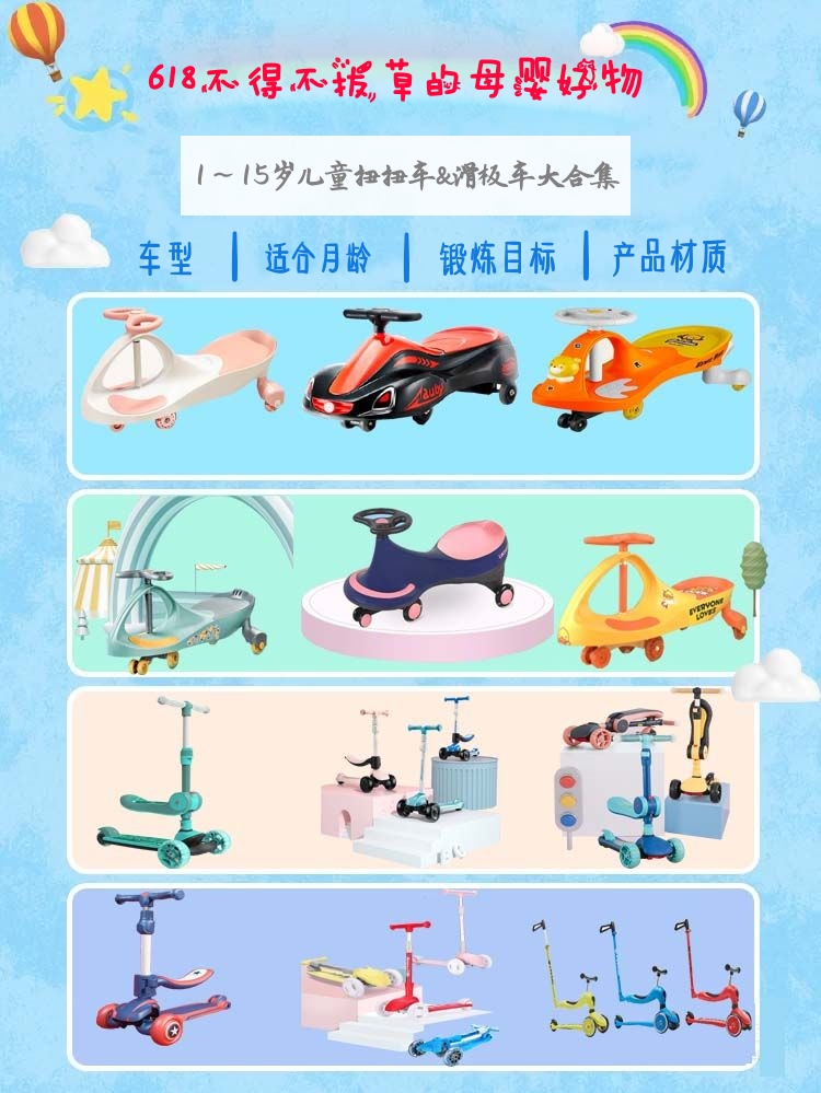 遛娃神器滑板车1-3岁,遛娃滑板车四合一测评