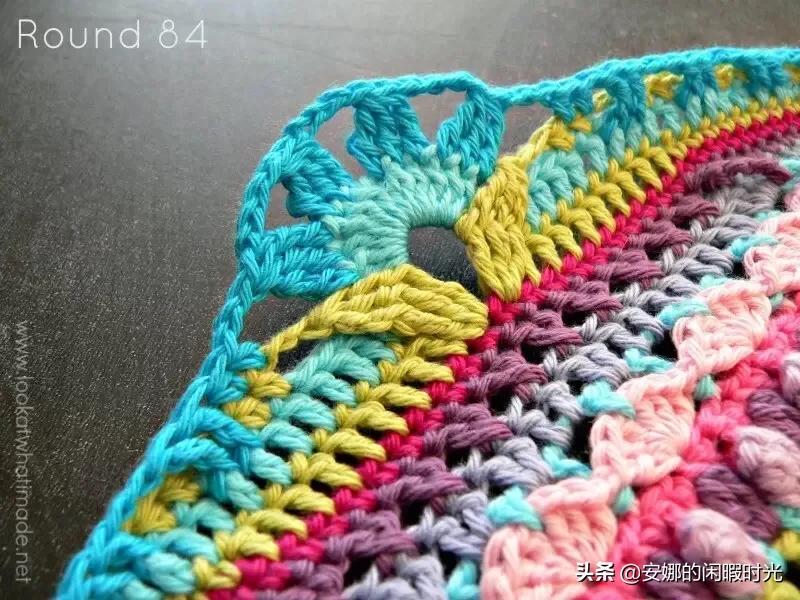 曼陀罗毯子编织教程,苏菲花园曼陀罗毯子钩法高清图解