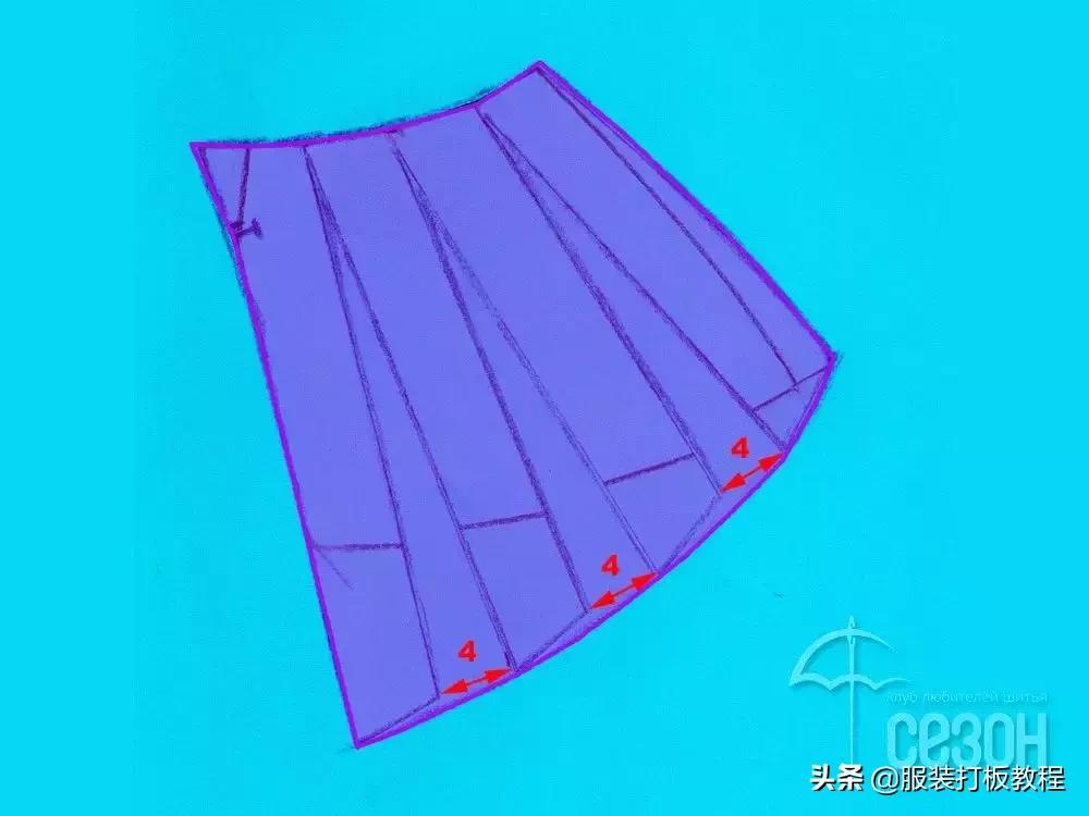 连衣裙的裁剪纸样,碎花公主连衣裙的裁剪方法及图样