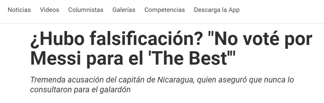 世界足球先生尼加拉瓜,世界足球先生队长投票详情