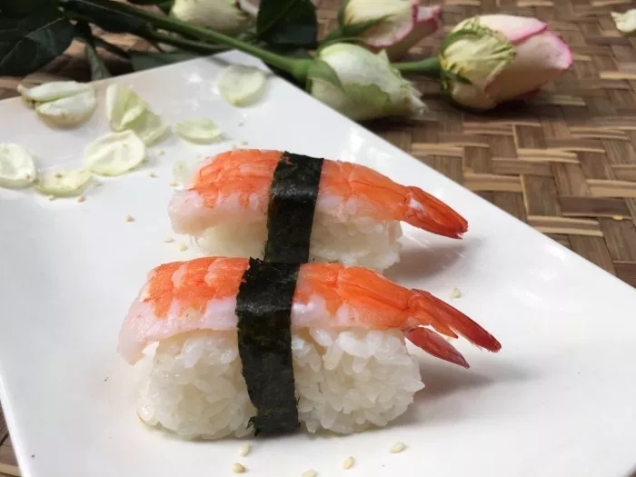 水彩虾尾的画法,水彩寿司便当教程