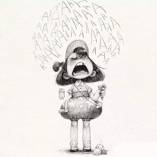 画动漫人物黑白插画素描,超级可爱的素描画