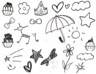 100个可爱图案简笔画人物,100个可爱简笔画比心小人