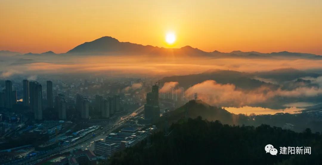 城市一景｜破晓时分的建阳，颜值依旧在线！