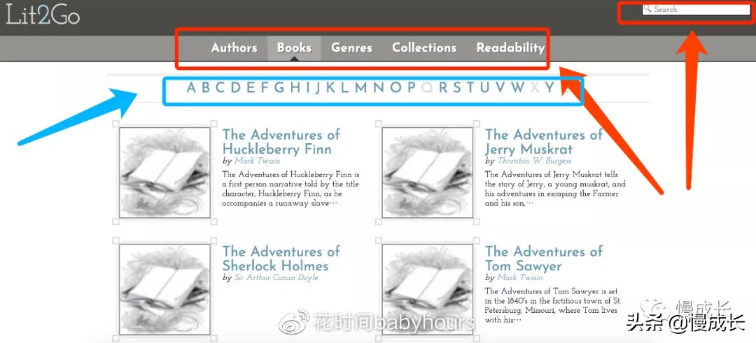 花时间阅读课外书,免费看英文童书的网站