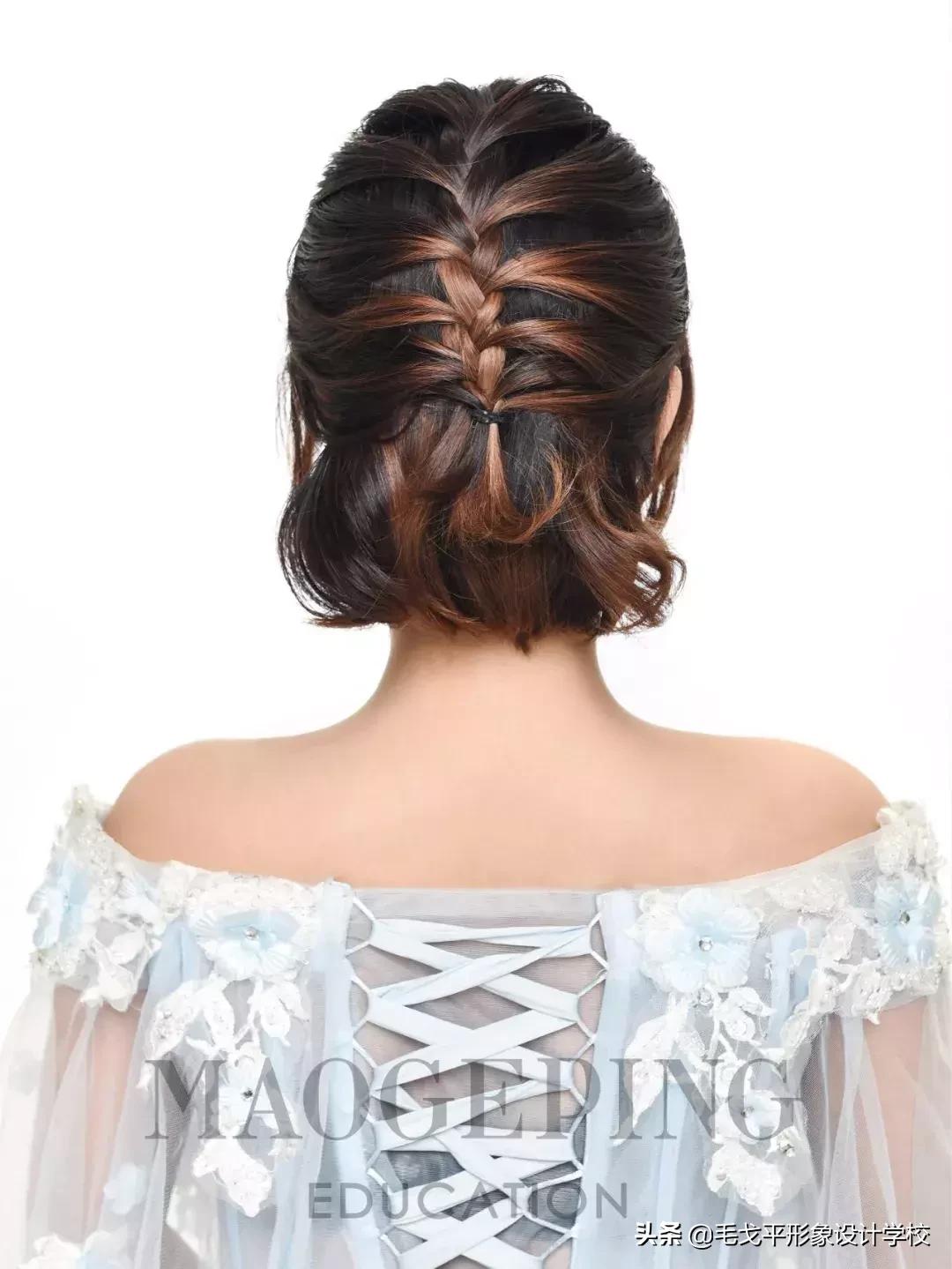 简单短发新娘妆发型教程,短发新娘造型简单自己做