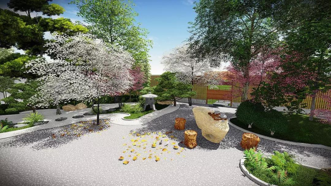 庭院植物搭配效果图,中式庭院景观植物搭配