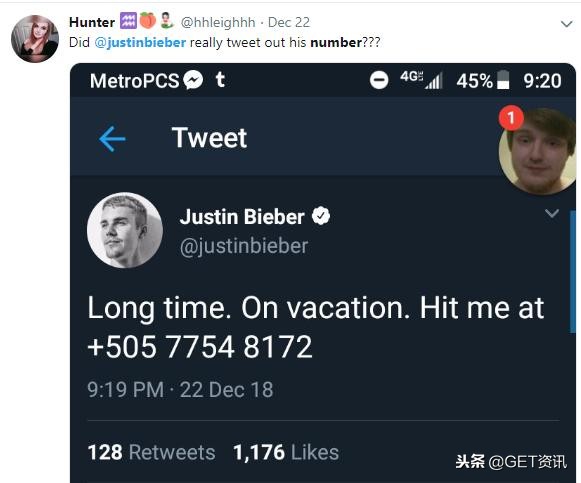 贾斯汀比伯圣诞夜,贾斯汀比伯在推特的账号
