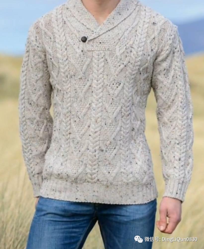 男士针织衫开衫秋冬款手工编织款,手工针织衫男款花样