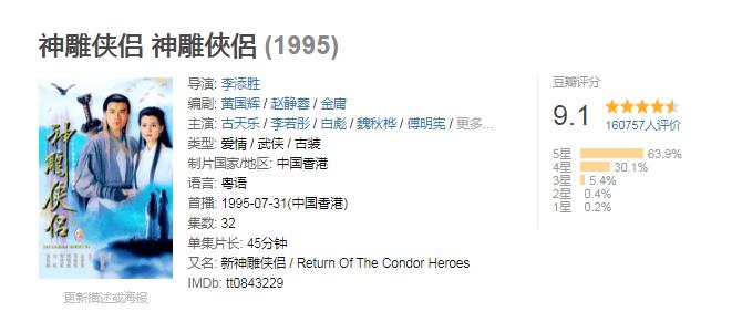 83版神雕侠侣刘德华陈玉莲完整版,陈玉莲版神雕侠侣单镜头