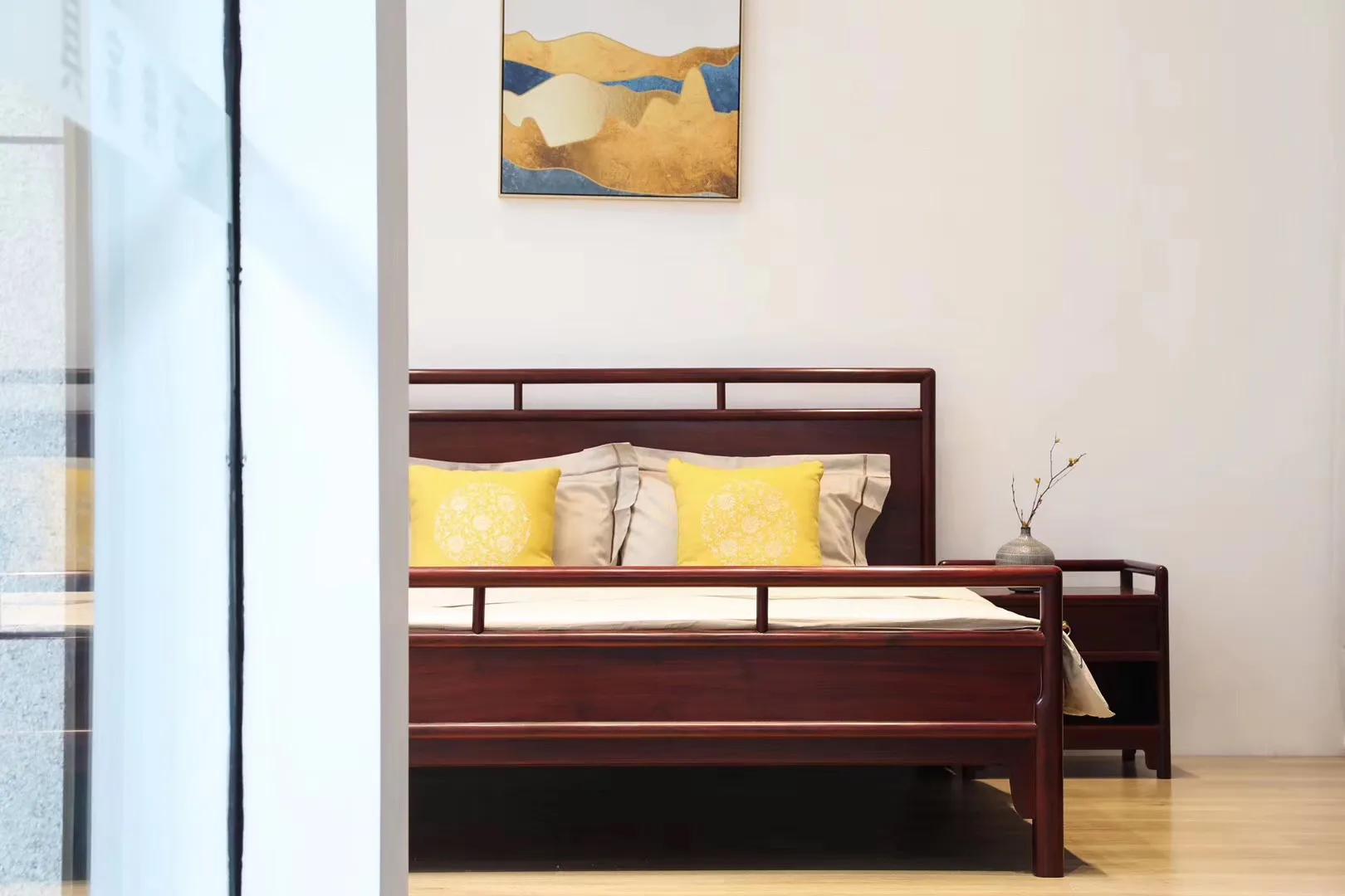 赞比亚血檀装修,七台河赞比亚血檀高低床