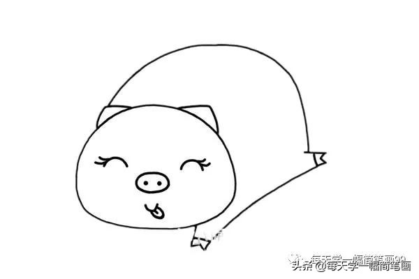 简笔画小猪简单画法,小猫小狗小鸭小猪小熊简笔画
