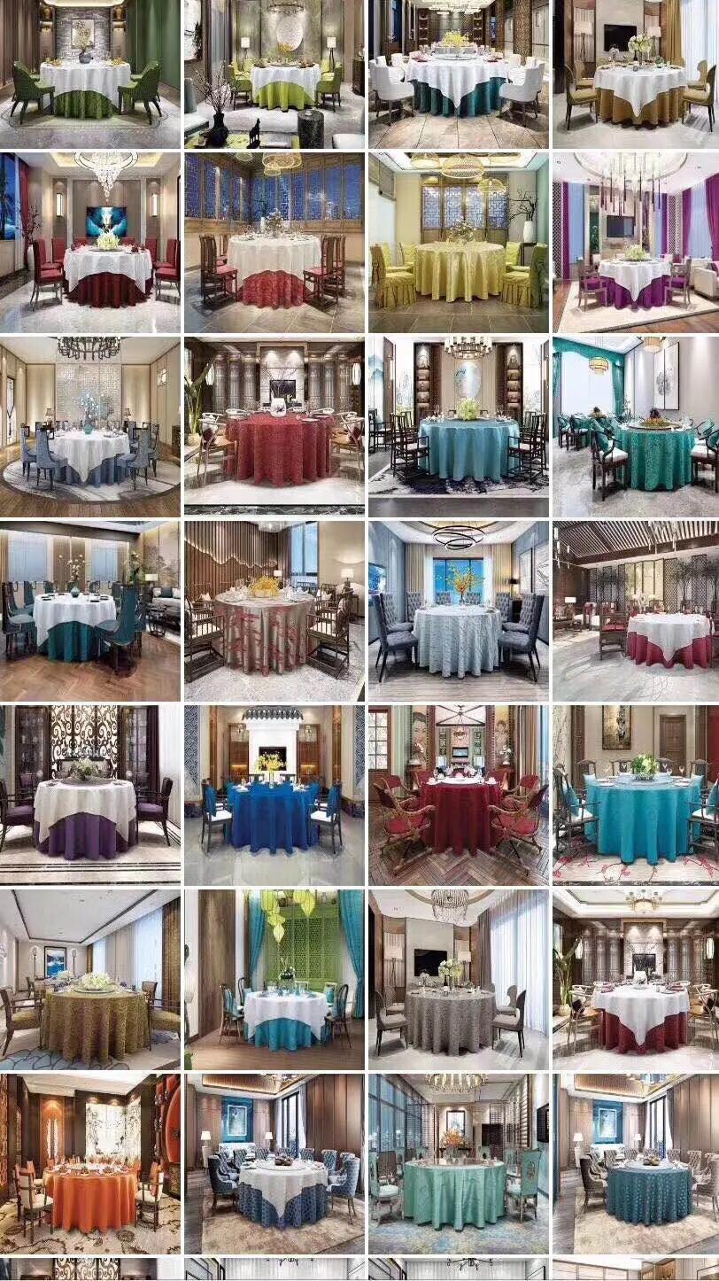 厂家直销酒店用品桌布椅套。床上用品18838187281