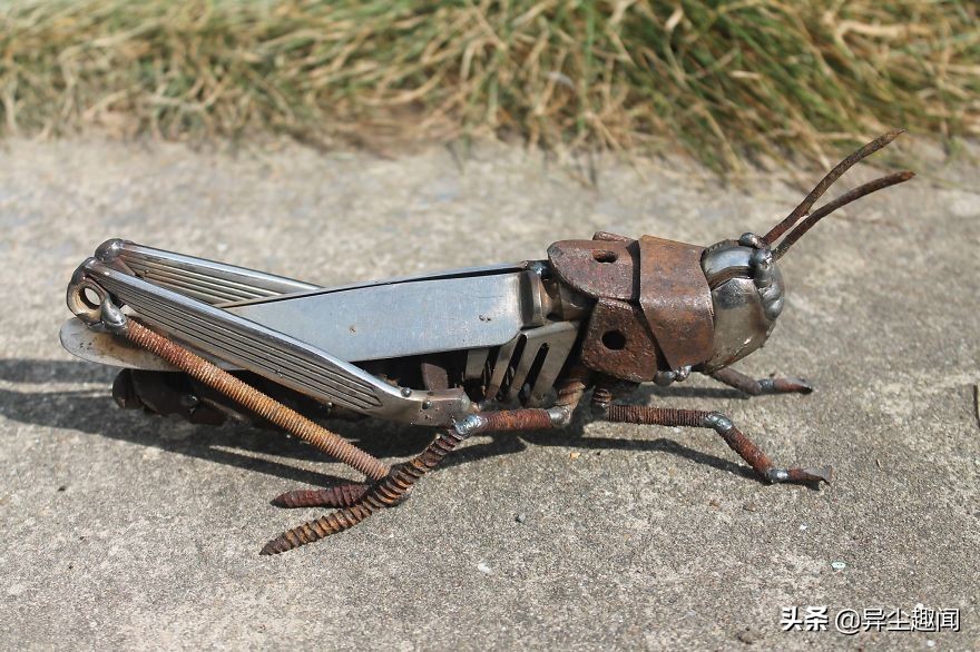 创意废旧零件铁艺雕塑,100种金属工艺品图片大全