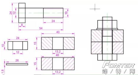 autocad螺栓简单装配图绘制,cad三维螺栓与螺帽组合画法