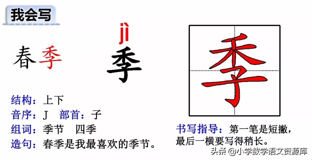 二年级上册生字部首组词造句表格,二年级上册生字偏旁部首造句