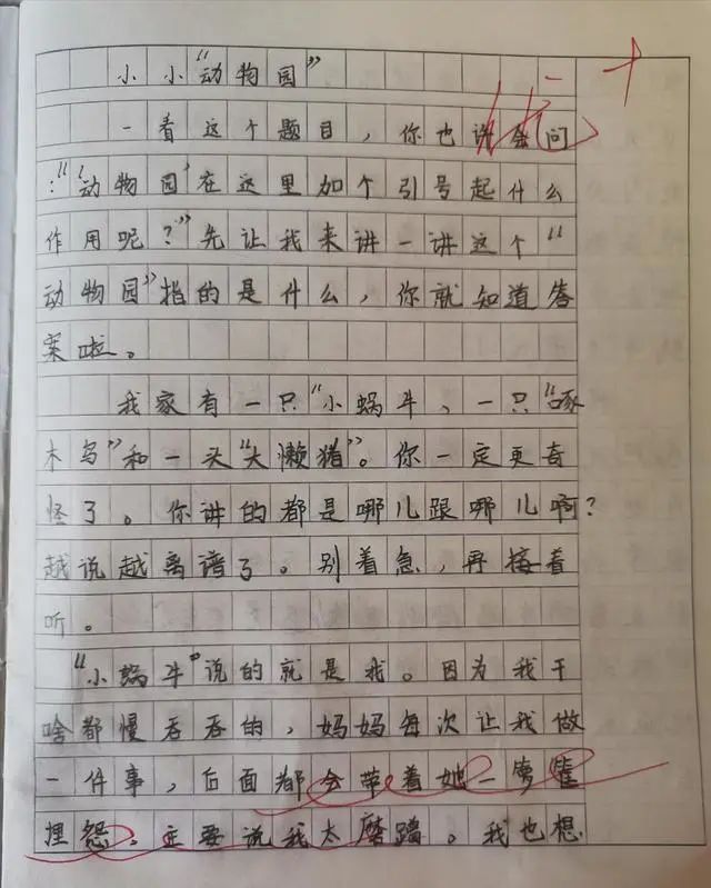 四年级作文小小动物园范文及评语,小学四年级小小动物园作文要求