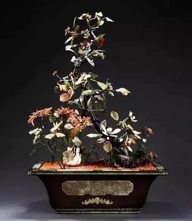 故宫里的玉石盆景,故宫景泰蓝盆景欣赏