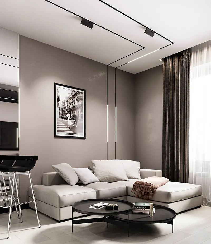 客厅中间射灯怎么布光,沙发背景墙射灯用什么光