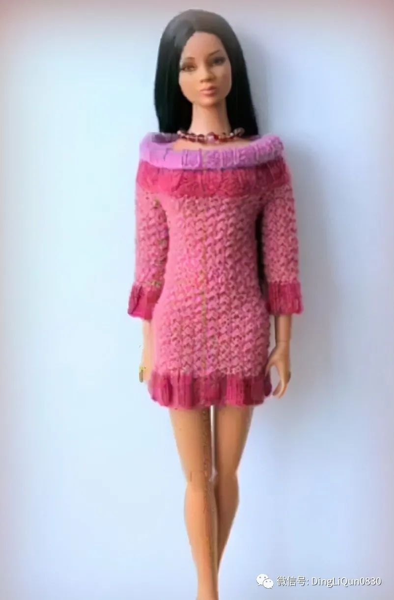 毛线编织芭比娃娃连衣裙图解,手工编织娃娃裙