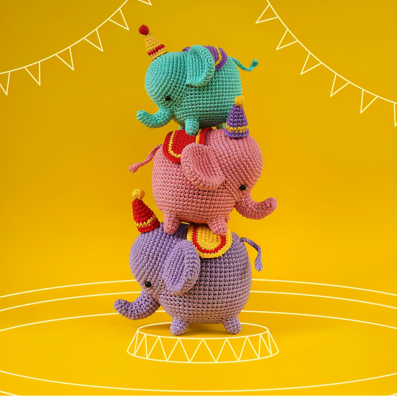 纯毛线钩织小玩意,最火毛线钩织